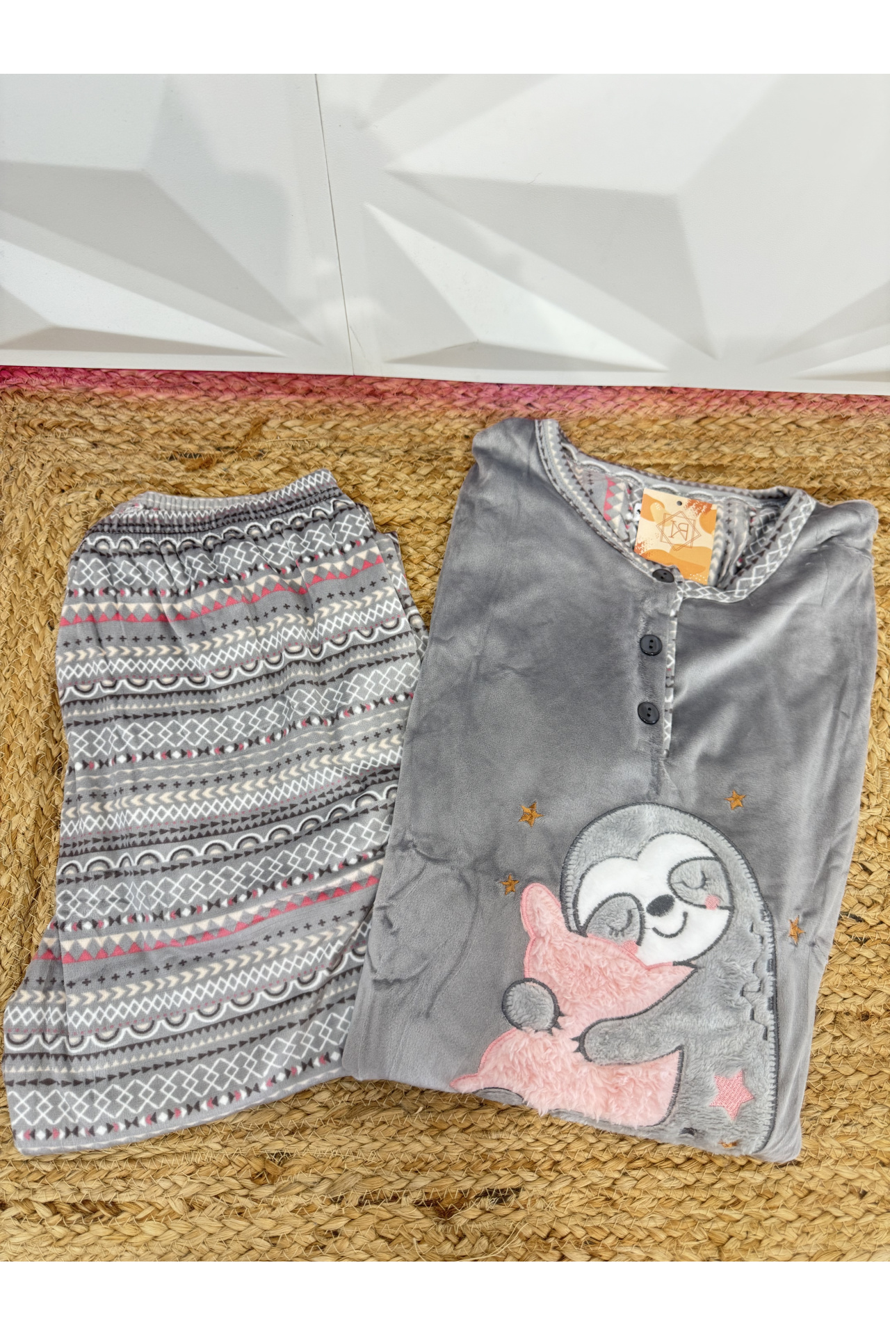 PIJAMA TERCIOPELO PEREZOSO MUJER